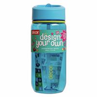 Decor Blue Kids Water Bottle With Stickers - 500ml