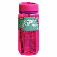 Decor Pink Kids Water Bottle With Stickers - 500ml