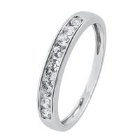 Revere 9ct White Gold Cubic Zirconia Eternity Ring - U