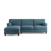 Habitat Askem Fabric Left Hand Corner Sofa - Blue - Dark Leg