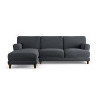 Habitat Askem Fabric Left Hand Corner Sofa-Charcoal-Dark Leg