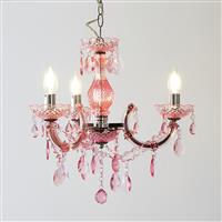 Glow Marie Therese Kids 3 Light Chandelier - Pink