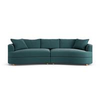 Habitat Sacha Fabric 4 Seater Sofa - Teal - Ash Leg