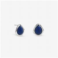 Inicio Silver Plated Lapis Stud Earrings