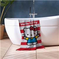 Hello Kitty Cotton Stripe Bath Towel - Red