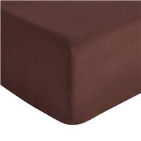 Habitat Cotton Rich Plain Chocolate Fitted Sheet - King size