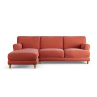Habitat Askem Fabric Left Hand Corner Sofa- Papaya - Ash Leg
