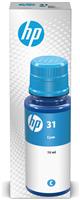 HP 31 70ml High Yield Original Ink Bottle - Cyan