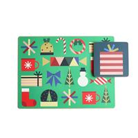Habitat Corkback Festive Icons Set of 4 Placemat & Coasters