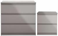 Argos Home Jenson Bedside & 3 Drawer Chest Set - Grey