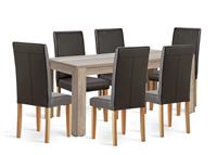 Argos Home Preston Oak Dining Table & 6 Chocolate Chairs