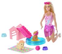Barbie Puppy Pool Party Playset with Doll & Pet Accessories