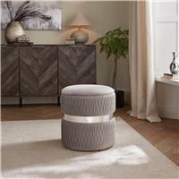 GFW Eden Velvet Storage Ottoman - Grey