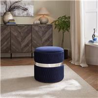 GFW Eden Velvet Storage Ottoman - Blue