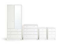 Argos Home Malibu 4 Piece 2 Door Mirror Wardrobe Set - White