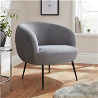 GFW Amelle Pleated Velvet Accent Chair- Grey