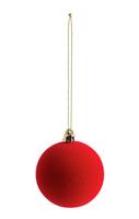 Habitat Pack of 6 Velvet Christmas Baubles - Red