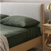 Argos Home Fleece Plain Green Fitted Sheet - Superking