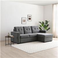 Kyoto Austin Fabric Reversible Corner Sofa Bed - Grey