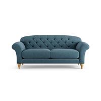 Habitat Brooker Fabric 3 Seater Sofa - Blue - Ash Leg