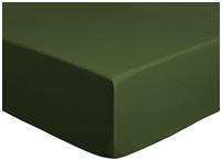 Habitat Cotton Brushed Plain Green Fitted Sheet - King size