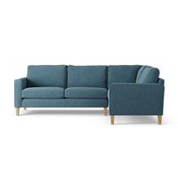 Habitat Flint Fabric Right Hand Corner Sofa - Blue - Ash Leg