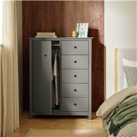 Habitat Brookyln 1 Door 5 Drawer Short Wardrobe - Grey