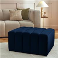Argos Home Letti Velvet Footstool - Navy