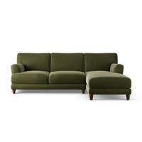 Habitat Askem Velvet Right Hand Corner Sofa - Moss Green