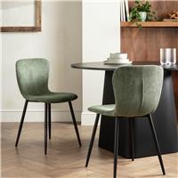 Habitat Shai Pair of Fabric Chairs - Green