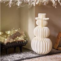 Habitat White Paper Honeycomb Snowman Christmas Decoration
