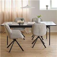 Furniture To Go Angus Black Dining Table & 4 Black Chairs