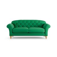 Habitat Brooker Fabric 3 Seater Sofa - Green - Ash Leg