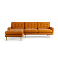 Habitat Fenner Left Hand Corner Sofa - Orange - Ash Leg