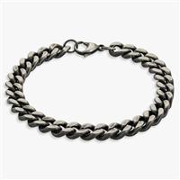 Revere Men's Antiqued Stainless Steel Curb Chain Bracelet