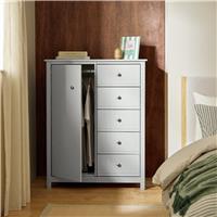 Habitat Brooklyn 1 Door 5 Drawer Short Wardrobe - White