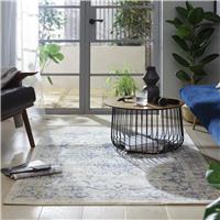 Habitat Traditional Natural & Blue Cut Pile Rug - 230x160cm