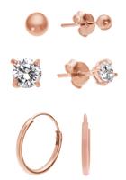 Revere Rose Gold Plated Sterling Silver Hoop Earrings