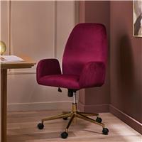Habitat Clarice Velvet Office Chair - Burgundy