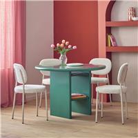 Habitat Geller Green Dining Table & 4 White Chairs