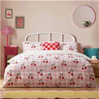 Heya Home Cherry Gingham Pink Bedding Set - King size