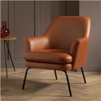 Habitat Celine Faux Leather Accent Chair - Tan