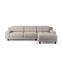 Habitat Hendricks Right Hand Corner Sofa - Stone - Black Leg