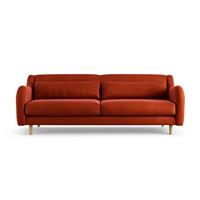 Habitat Turnmill Velvet 4 Seater Sofa - Orange - Ash Leg