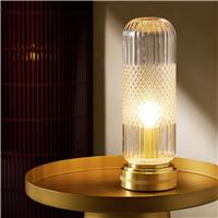 Habitat Perses Cut Glass Pill Touch Table Lamp - Brass