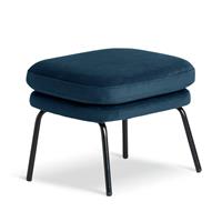 Habitat Celine Velvet Footstool - Navy