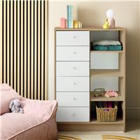 Argos Home Kids Malibu 6 Drawer Chest - White & Oak