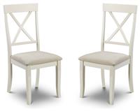 Julian Bowen Davenport Pair of Dining Chairs - Ivory