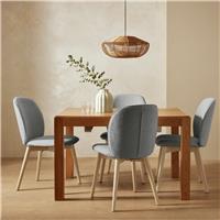 Habitat Drio Extending Oak Dining Table & 4 Grey Chairs
