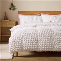 Argos Home Emb Bows White Bedding Set - Superking